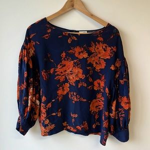 Anthropologie Floral Silk top by Odille.